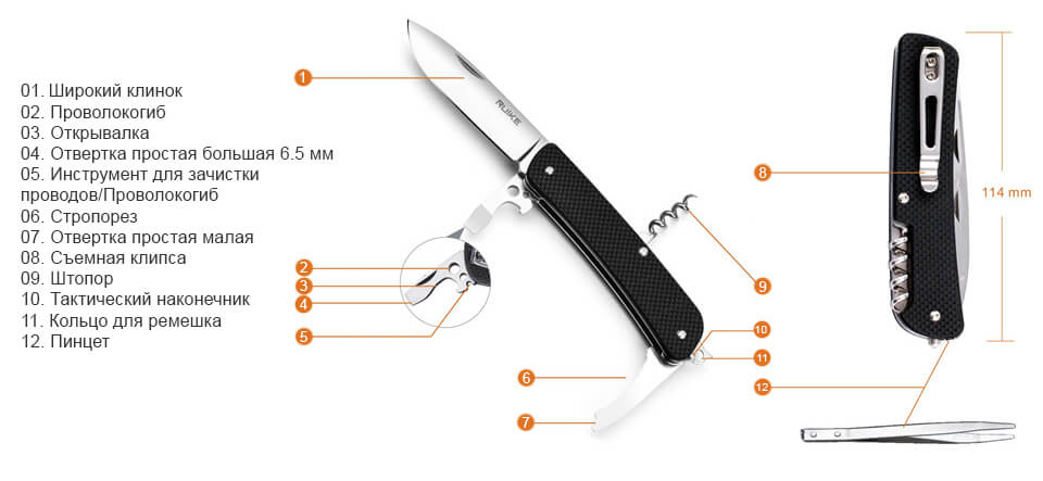 Схема ножа Ruike L21